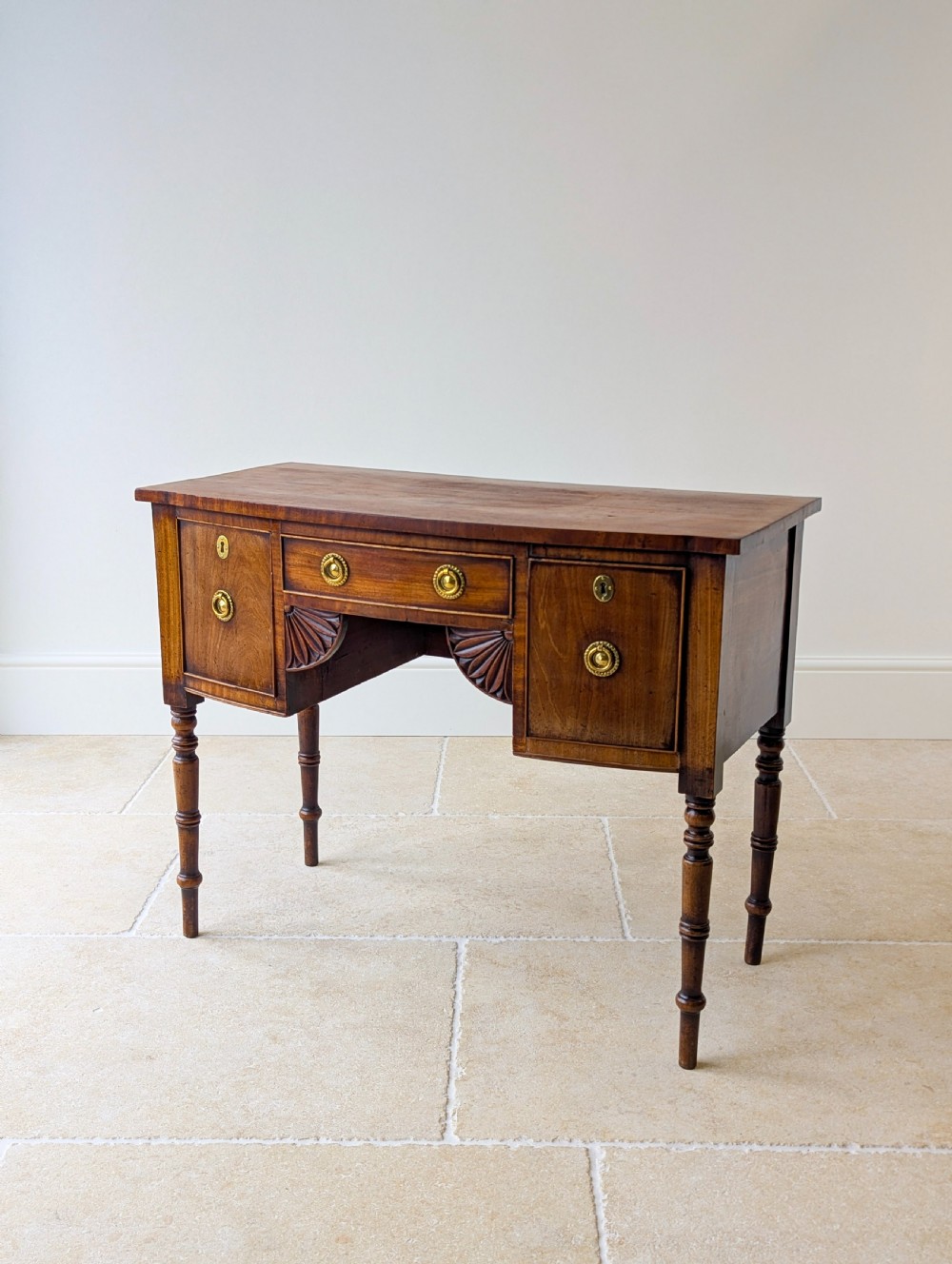 Antique Georgian Mahogany Bow-Front Side Table c.1800 View II