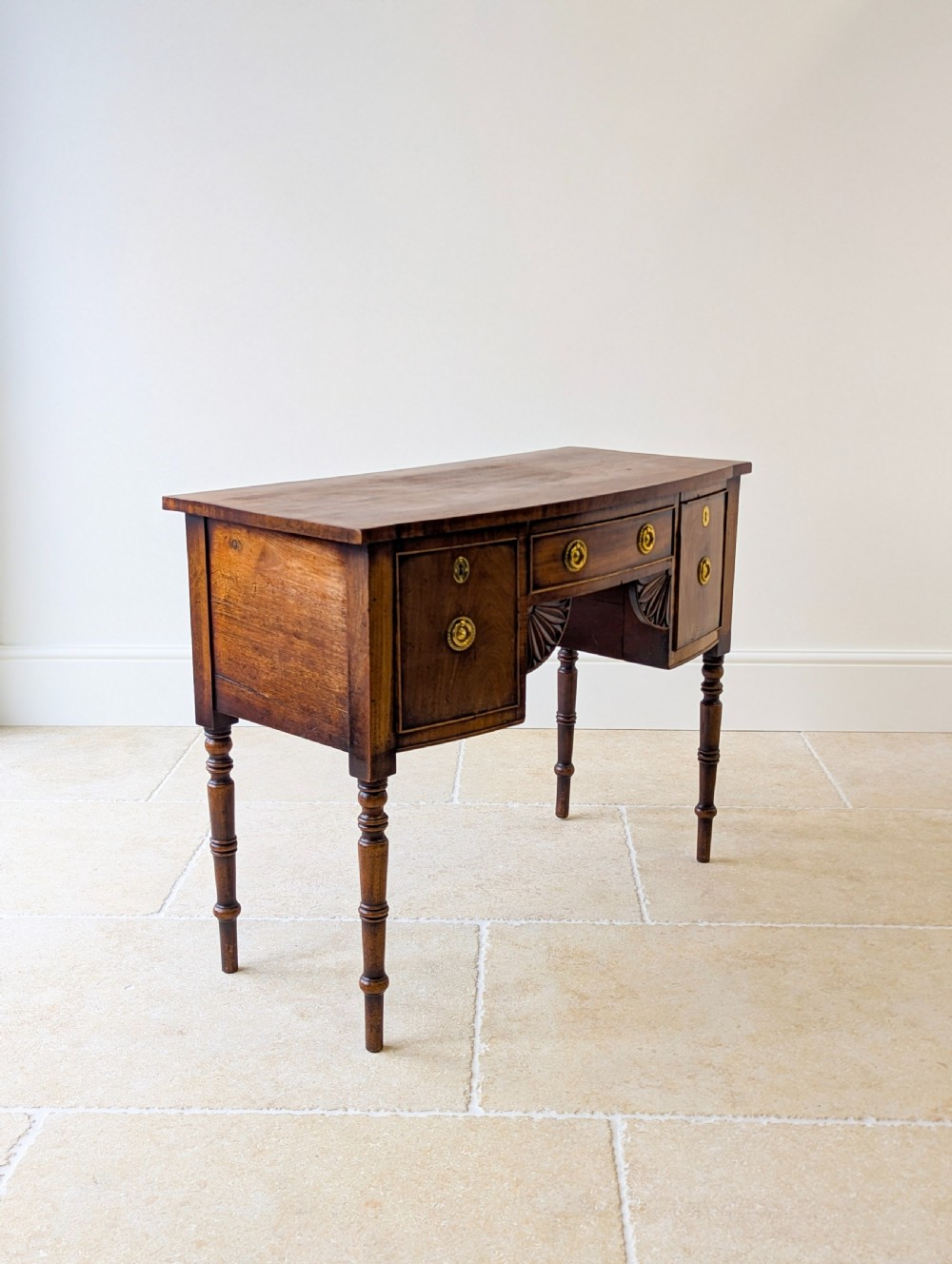 Antique Georgian Mahogany Bow-Front Side Table c.1800 View III