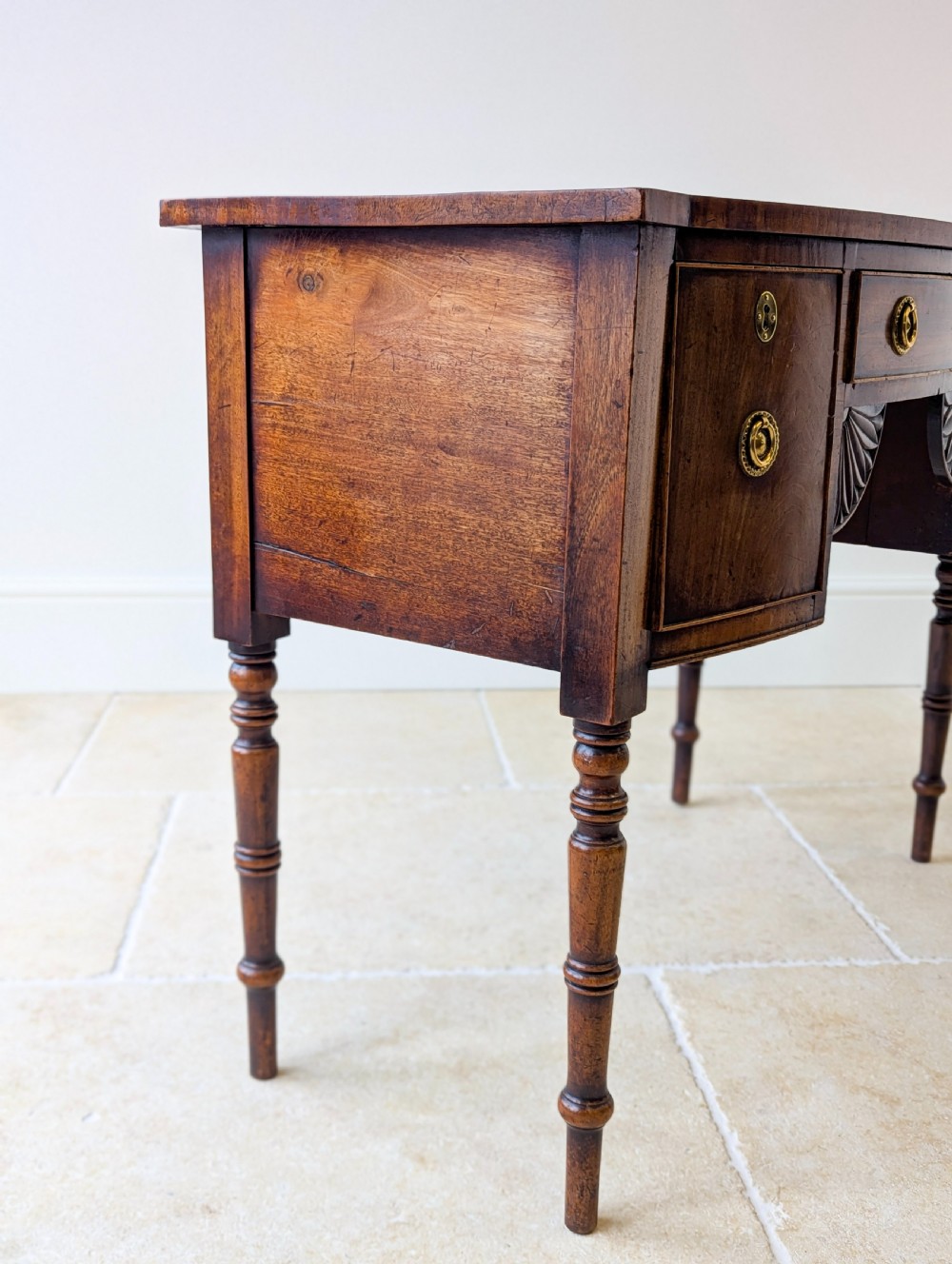 Antique Georgian Mahogany Bow-Front Side Table c.1800 View VI