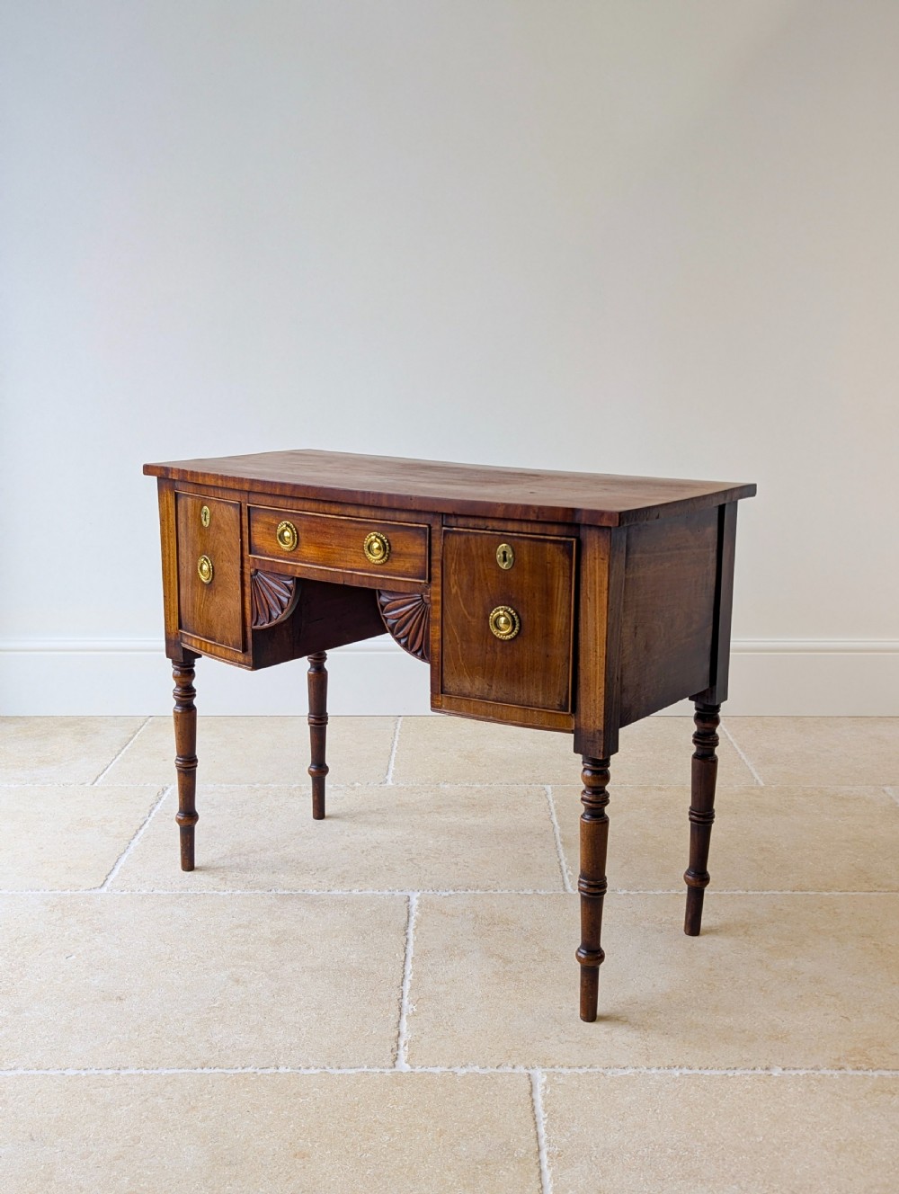 Antique Georgian Mahogany Bow-Front Side Table c.1800 View VII