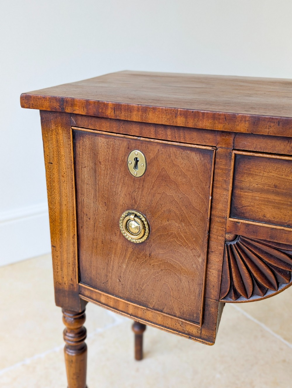 Antique Georgian Mahogany Bow-Front Side Table c.1800 View VIII