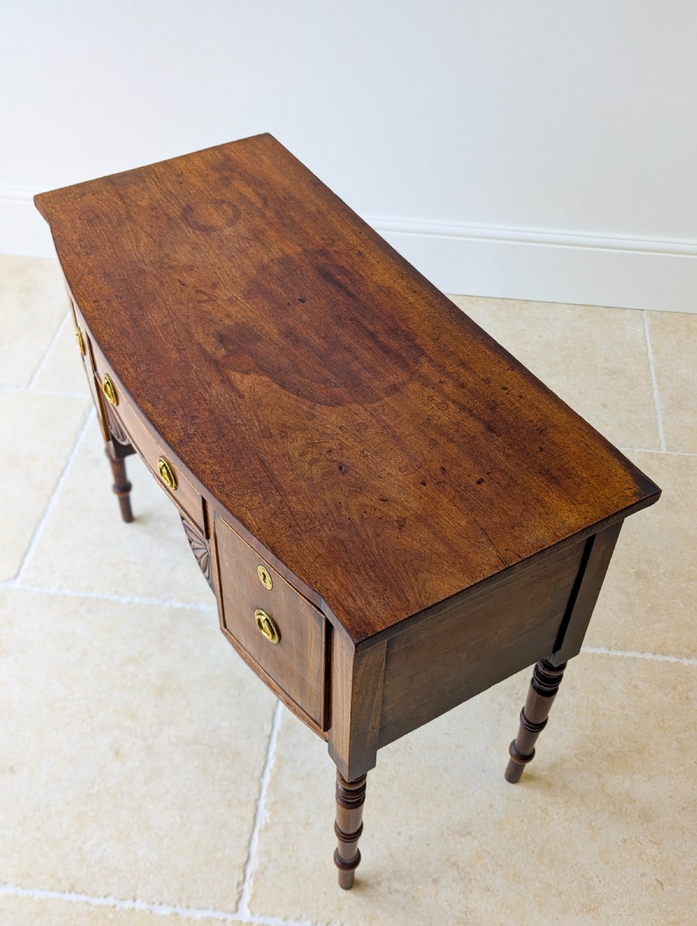 Antique Georgian Mahogany Bow-Front Side Table c.1800 View IX