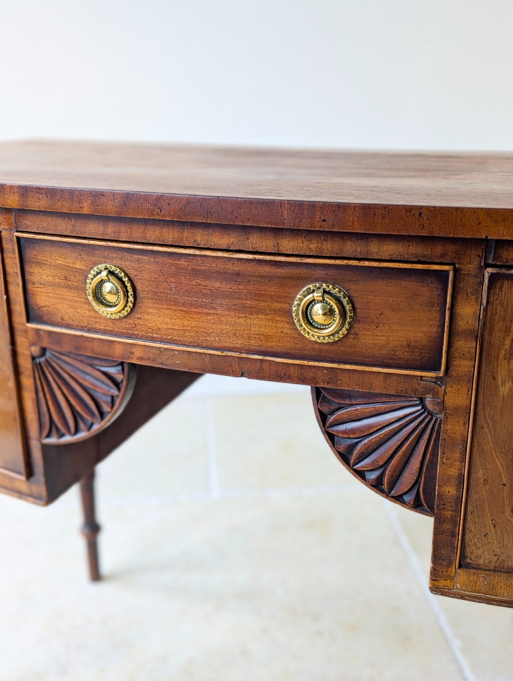 Antique Georgian Mahogany Bow-Front Side Table c.1800 View XII
