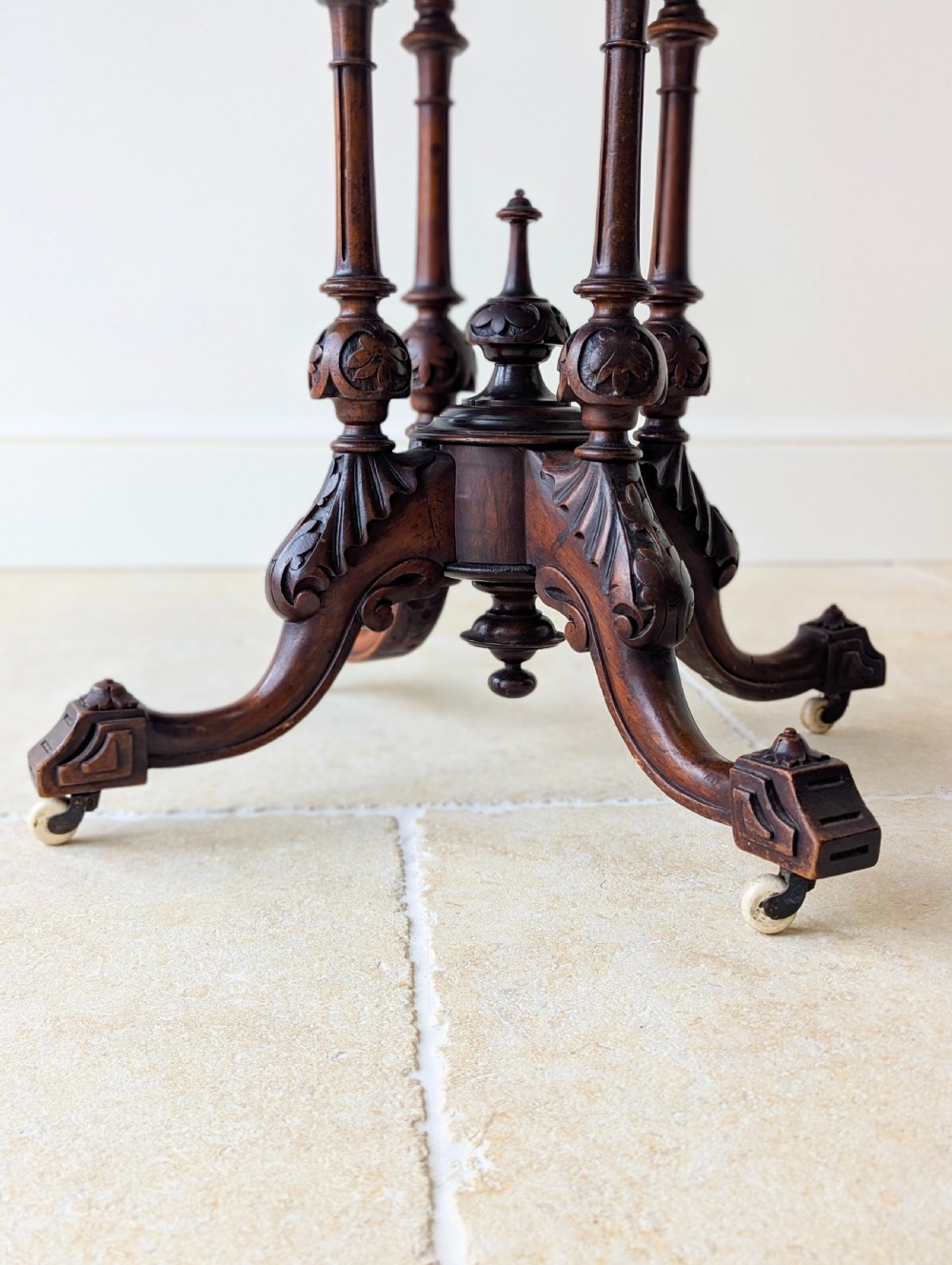 Antique Victorian Burr Walnut Card Table c.1870 View V