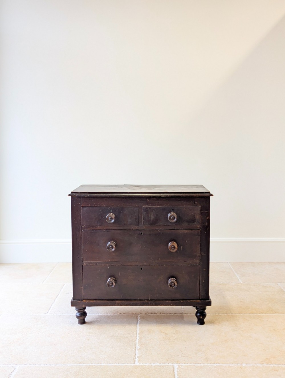 Antique Victorian Welsh Painted Pine Chest of Drawers c.1860 View III