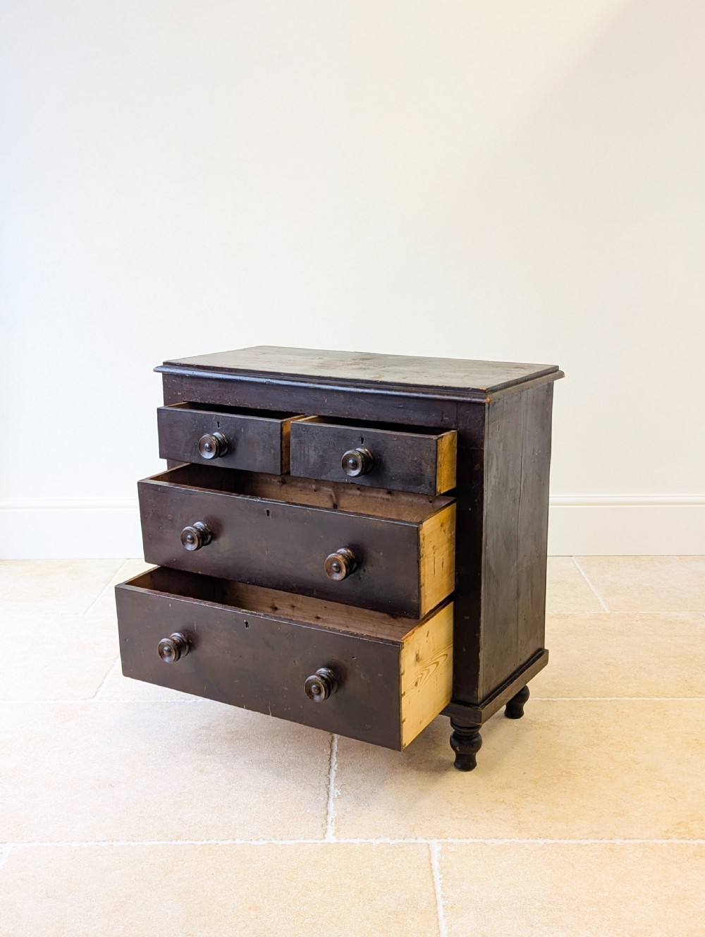 Antique Victorian Welsh Painted Pine Chest of Drawers c.1860 View V