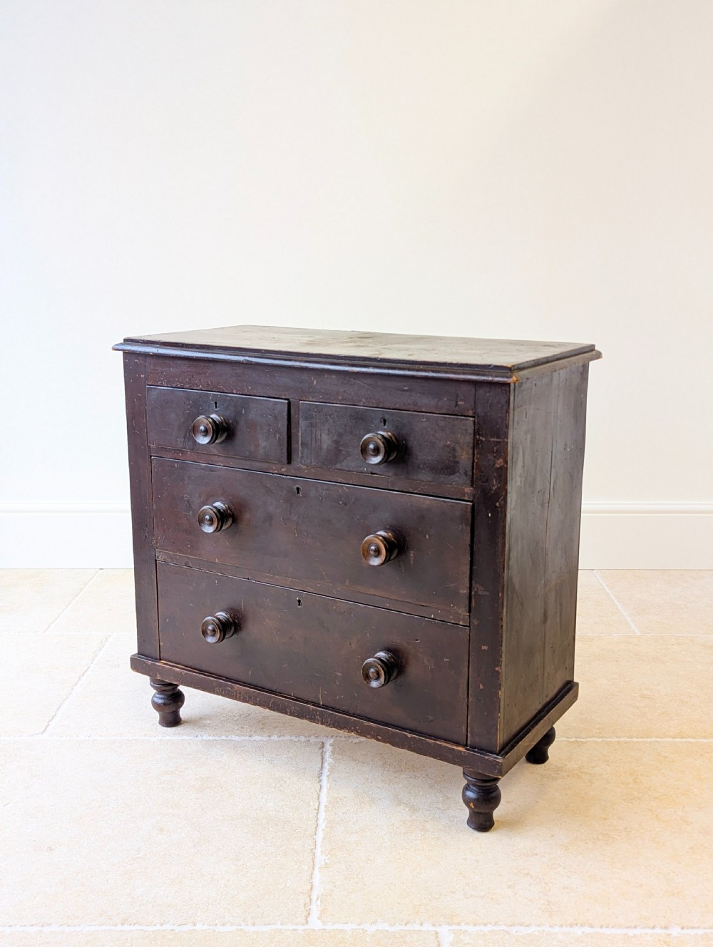 Antique Victorian Welsh Painted Pine Chest of Drawers c.1860 View X