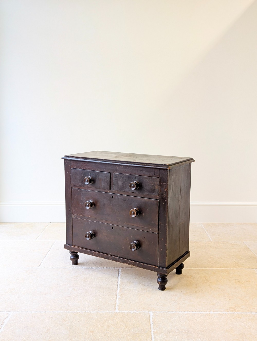 Antique Victorian Welsh Painted Pine Chest of Drawers c.1860 View XIV