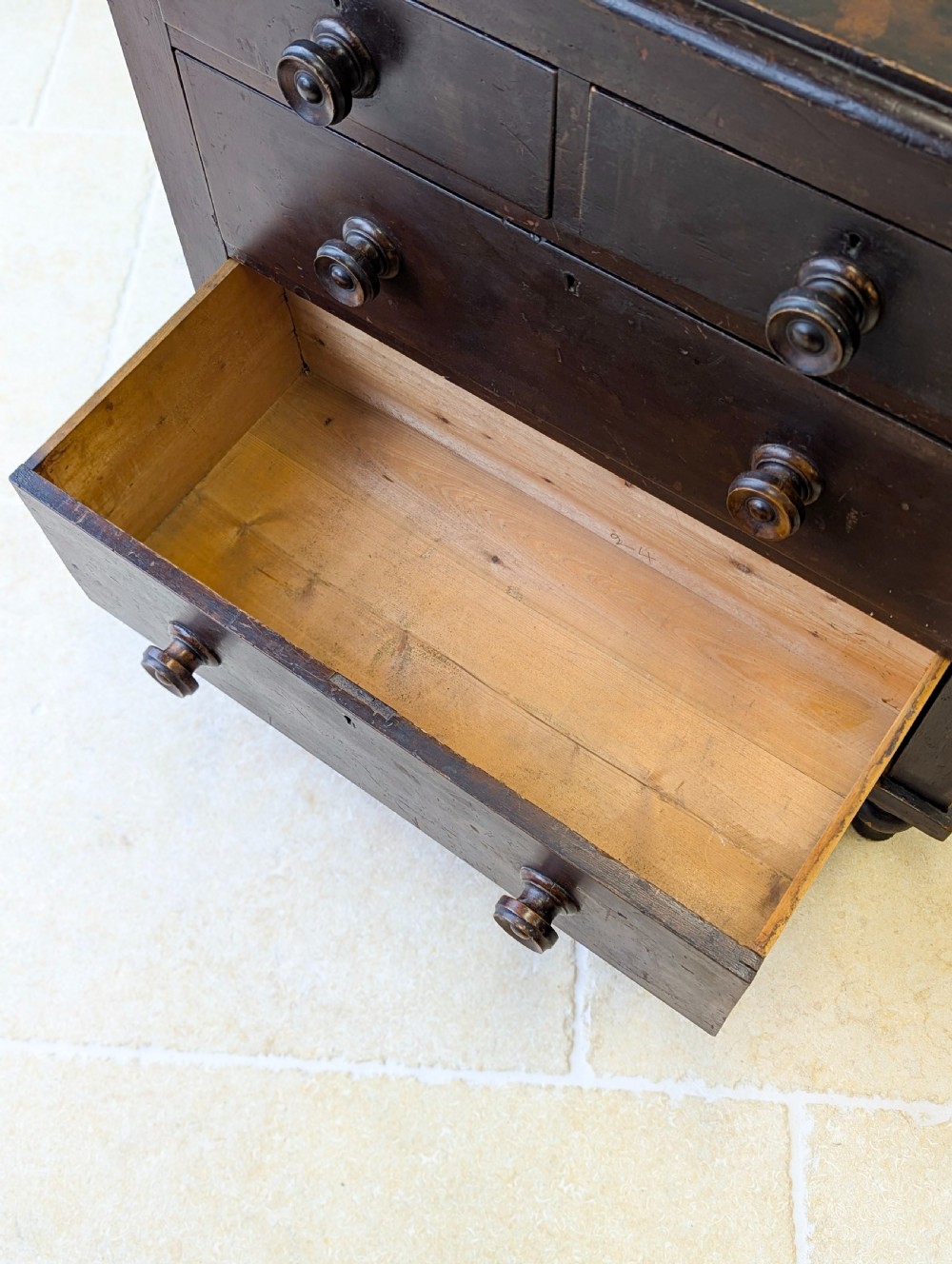 Antique Victorian Welsh Painted Pine Chest of Drawers c.1860 View XV