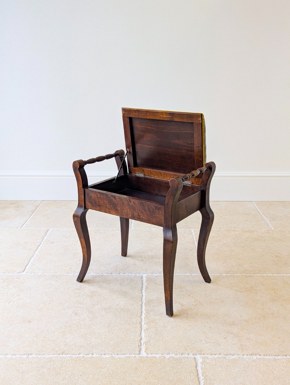 Antique Victorian Mahogany Piano Stool with Storage c.1890 View III