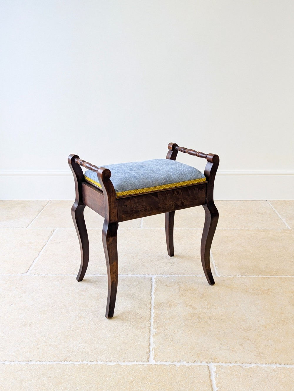 Antique Victorian Mahogany Piano Stool with Storage c.1890 View IV