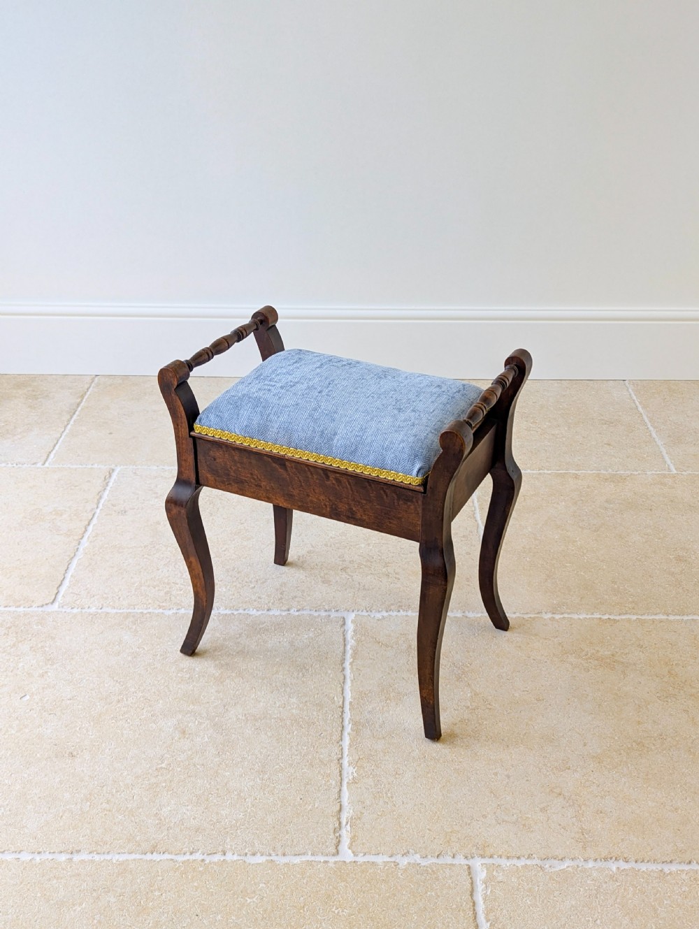 Antique Victorian Mahogany Piano Stool with Storage c.1890 View V