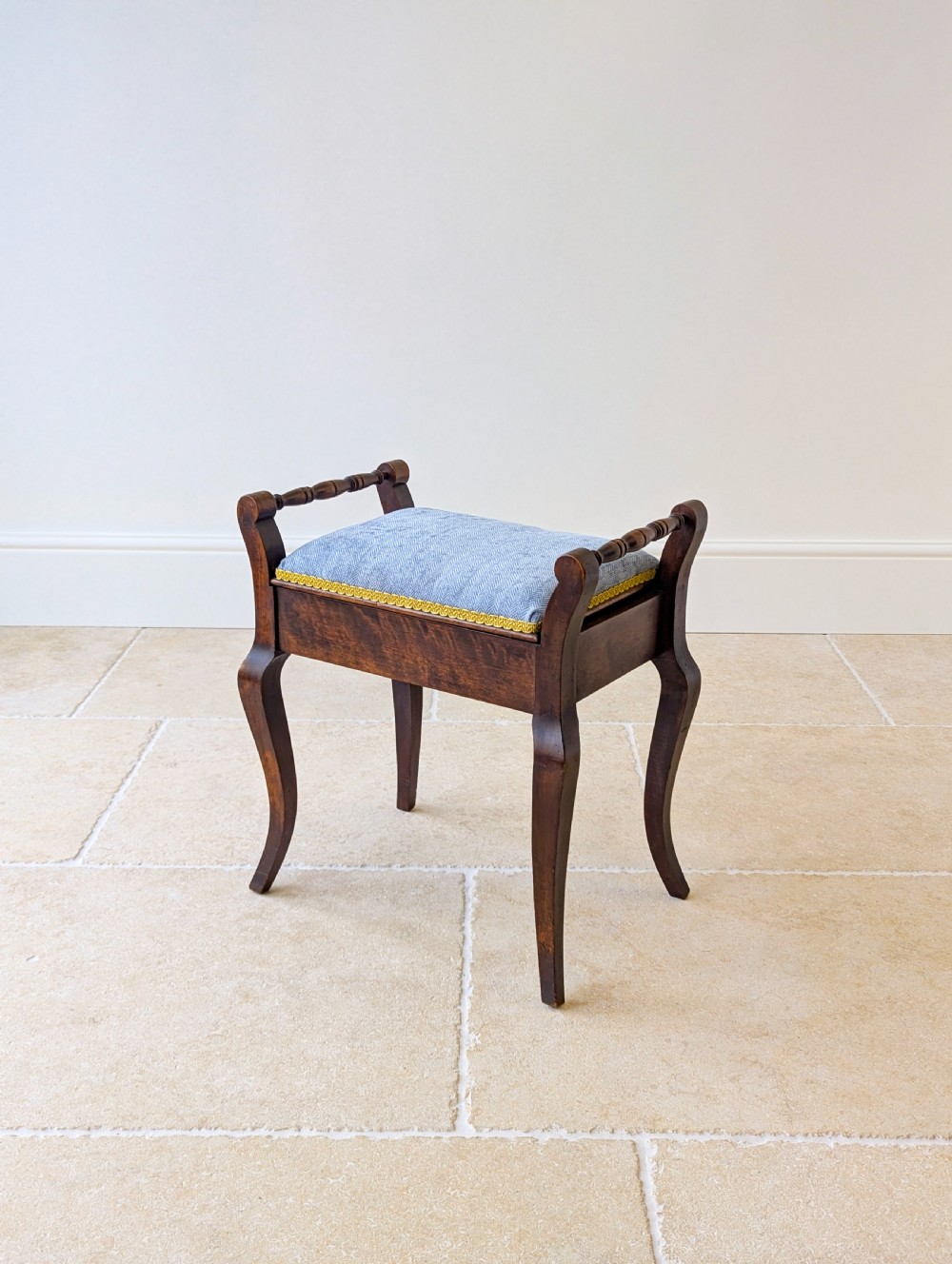 Antique Victorian Mahogany Piano Stool with Storage c.1890 View X