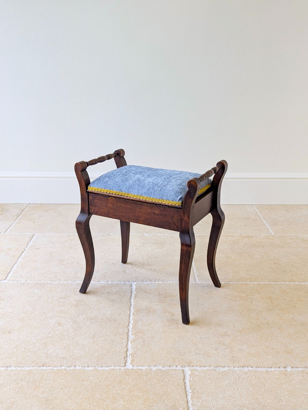 Antique Victorian Mahogany Piano Stool with Storage c.1890 View XII