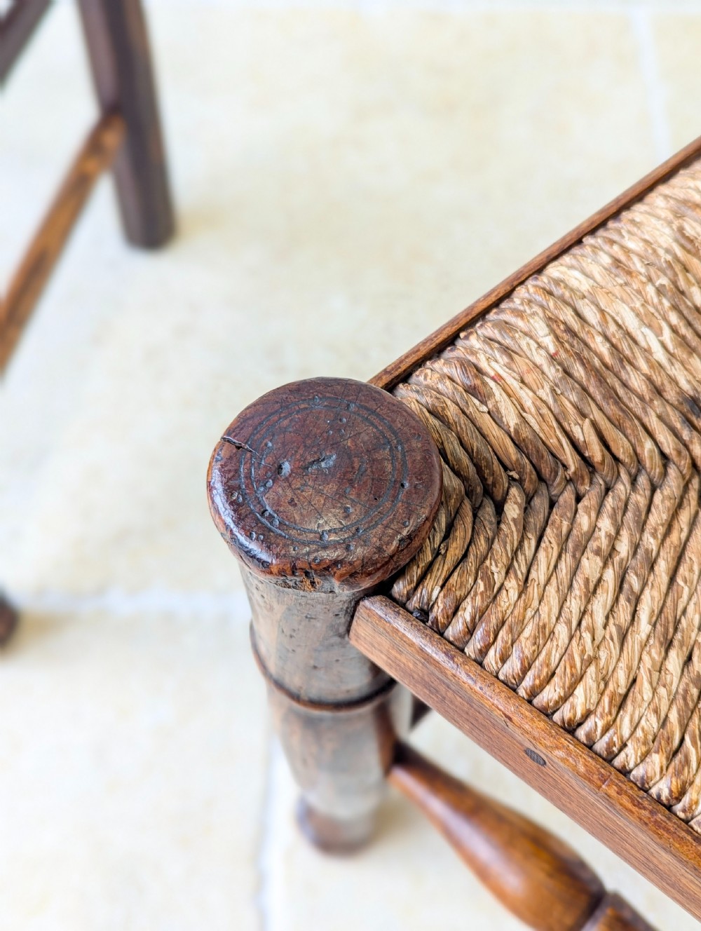 Set of Four Antique Georgian Oak Ladderback Dining Chairs c.1800 View XV