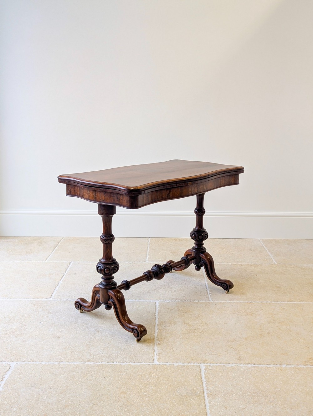 Antique Victorian Rosewood Card Table c.1860 View VII
