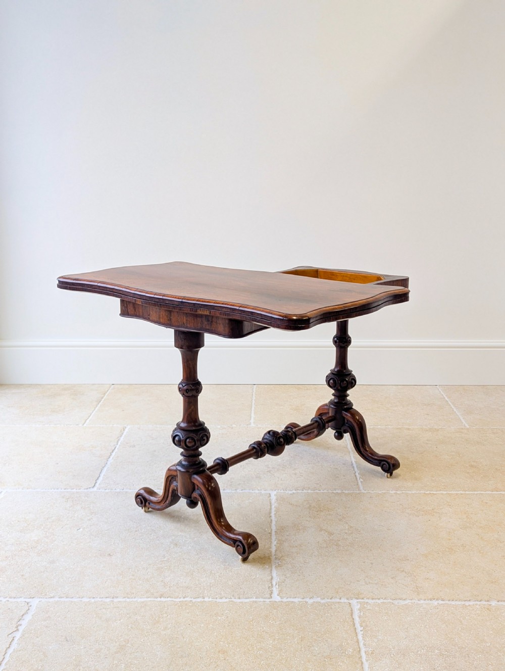Antique Victorian Rosewood Card Table c.1860 View VIII