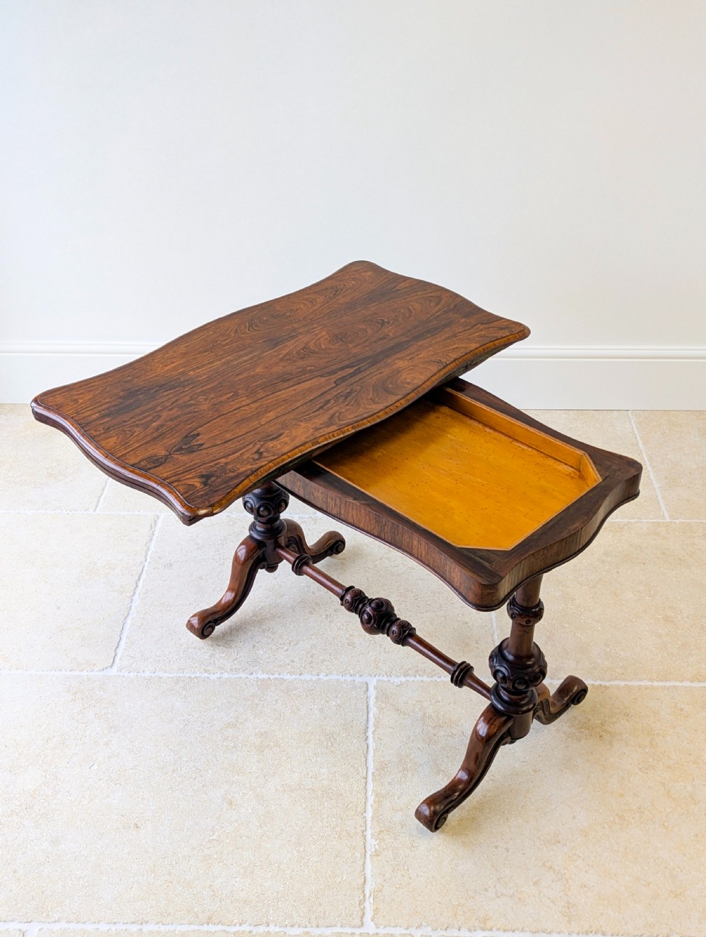 Antique Victorian Rosewood Card Table c.1860 View XII