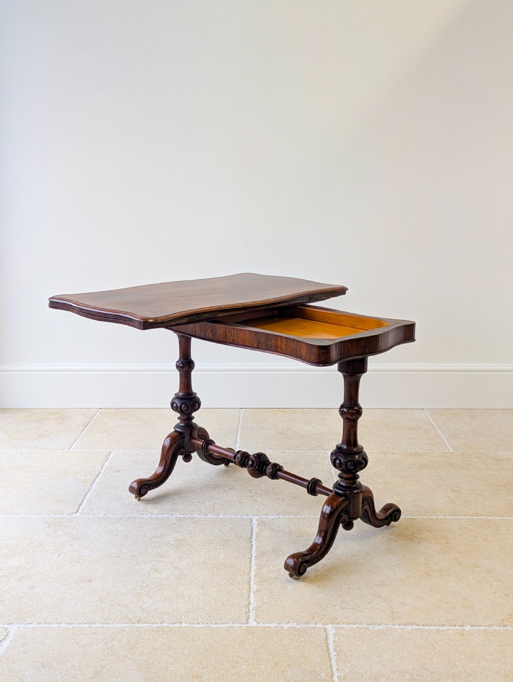 Antique Victorian Rosewood Card Table c.1860 View XV