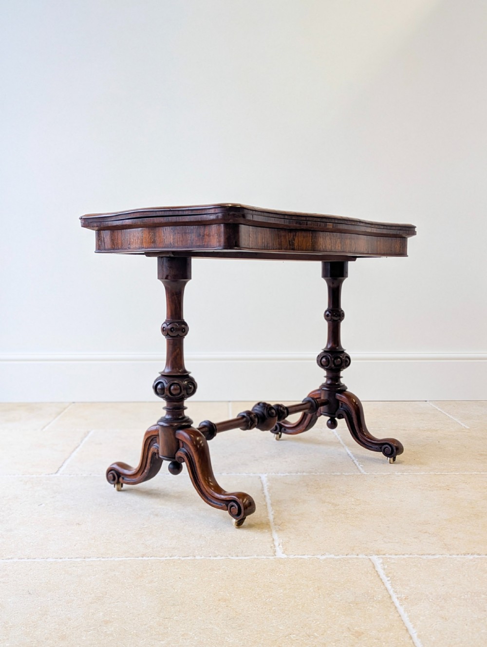 Antique Victorian Rosewood Card Table c.1860 View XVII