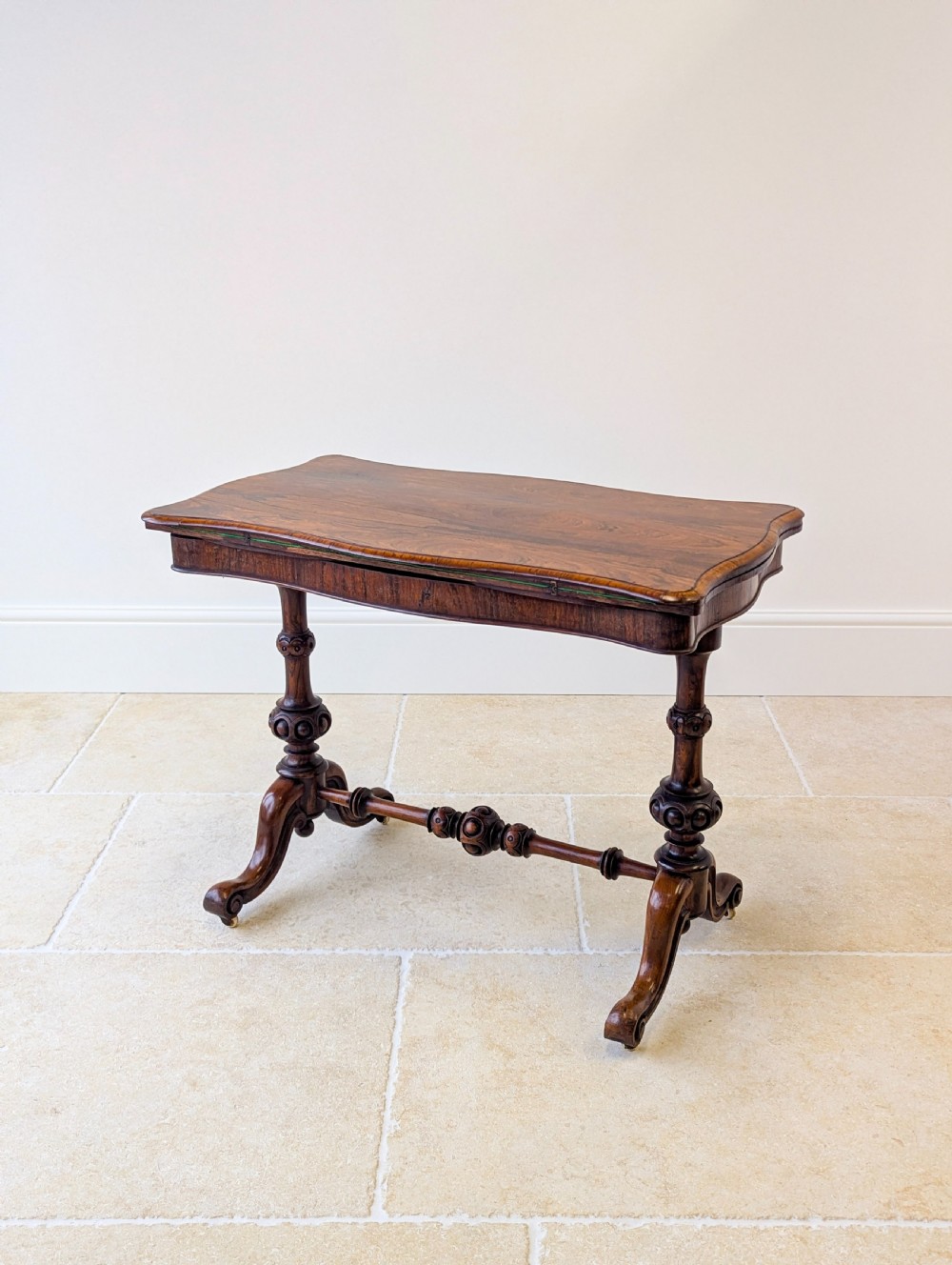 Antique Victorian Rosewood Card Table c.1860 View XXI