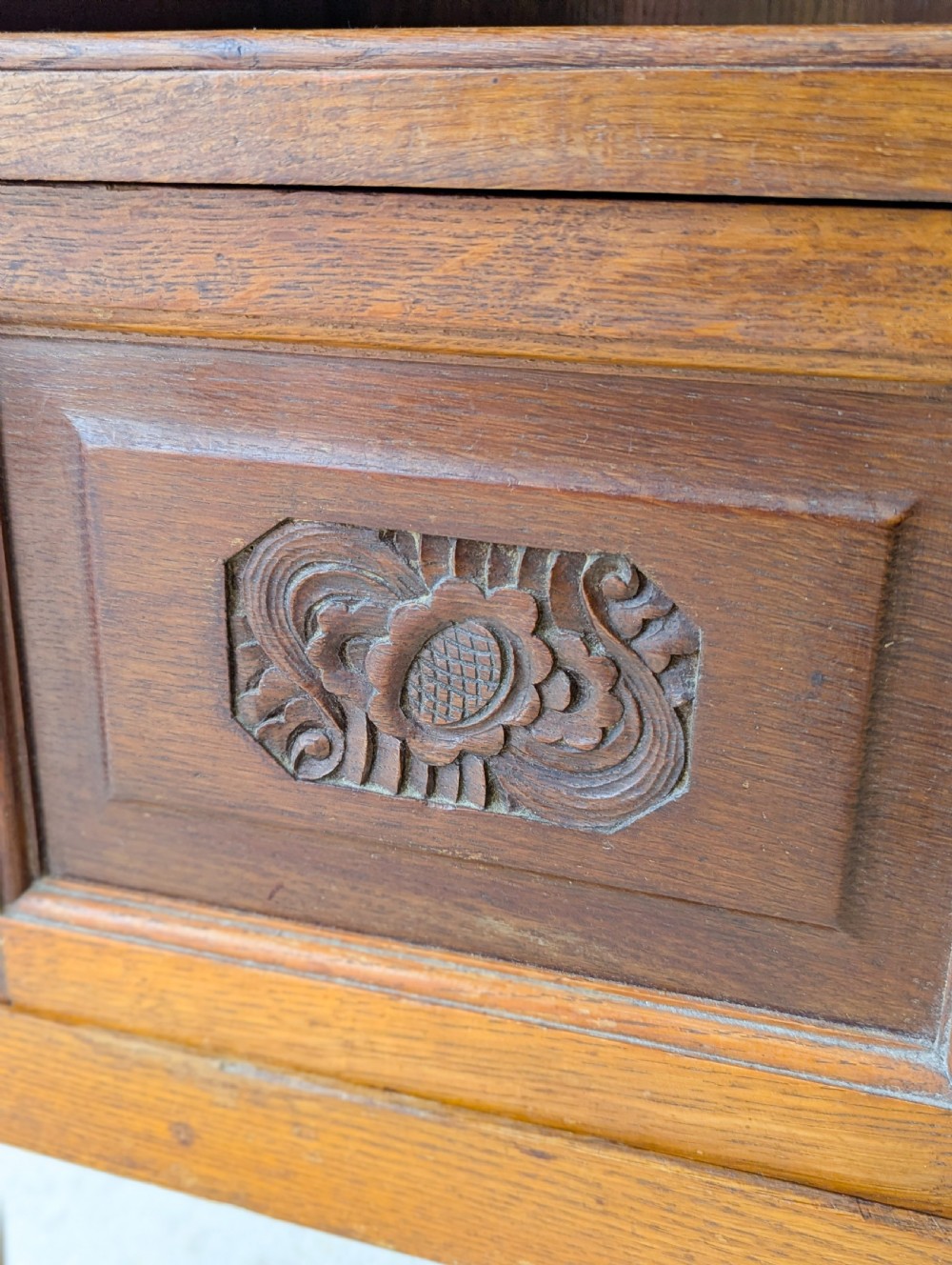 Antique French Oak Bedside Cabinet with Marble Top c.1900 View VII