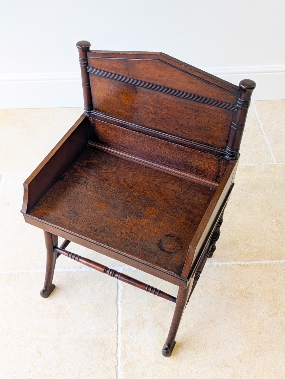 Antique Victorian Mahogany Hall Chair c.1890 View VII