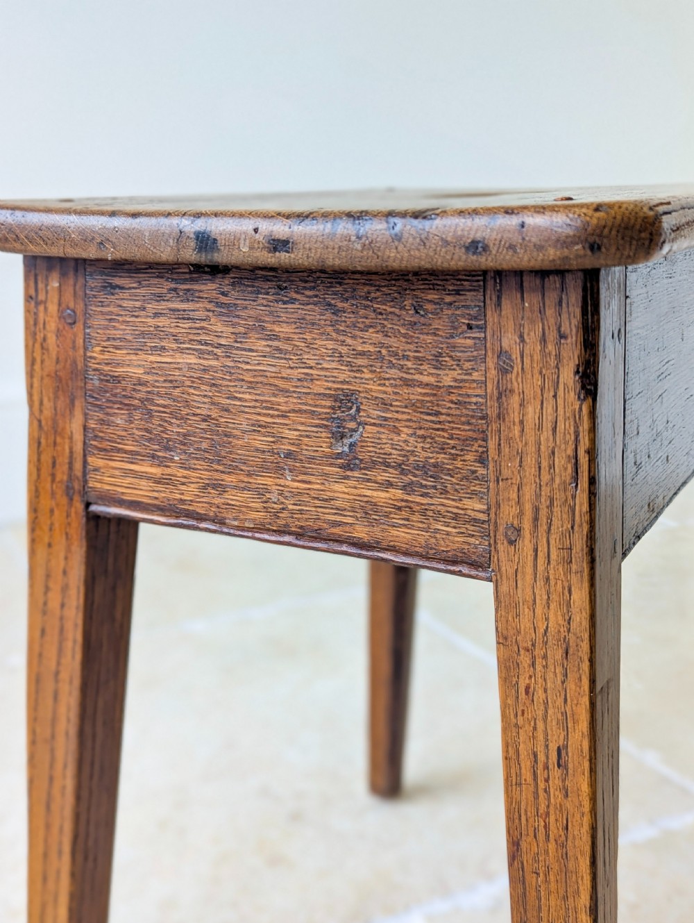 Antique Late 19th Century Country Oak Stool View VIII