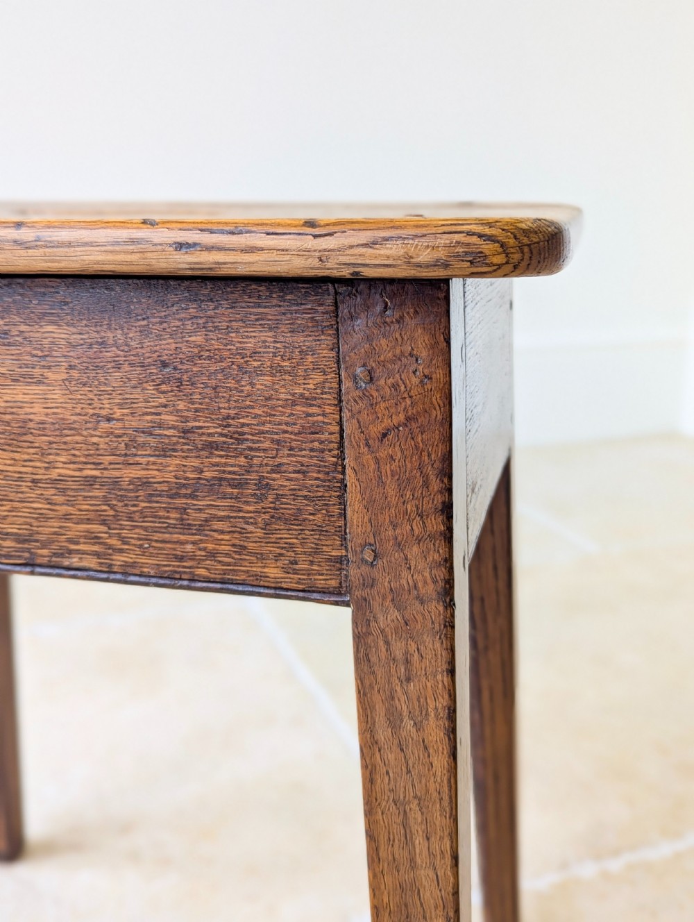 Antique Late 19th Century Country Oak Stool View XIII
