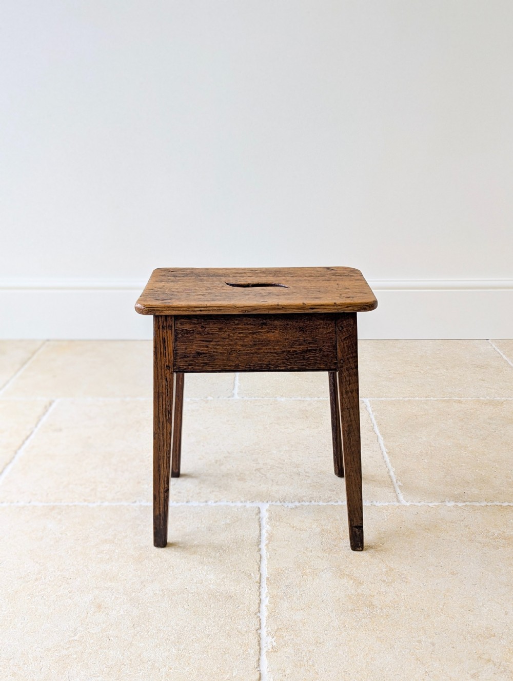 Antique Late 19th Century Country Oak Stool View XXI