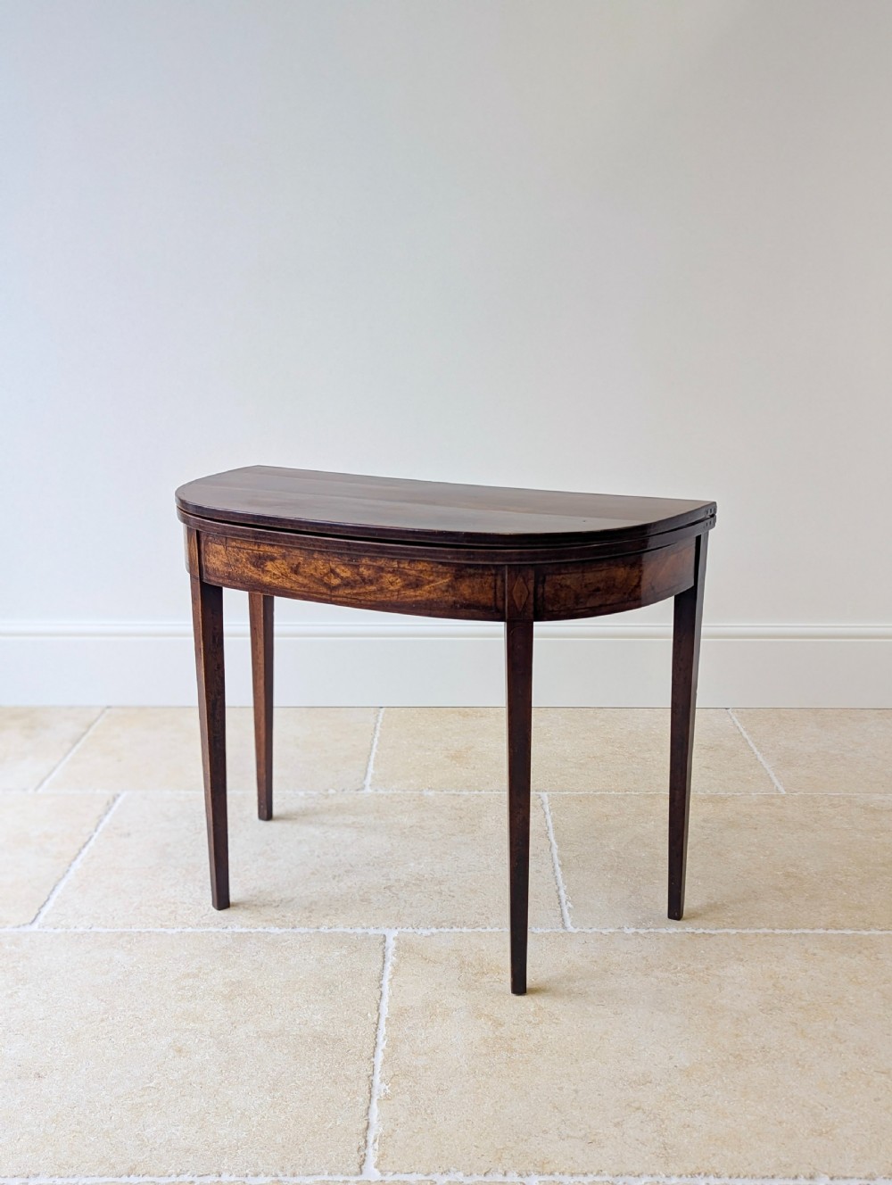 Antique Georgian Plum Pudding Mahogany Fold-Over Tea Table c.1790