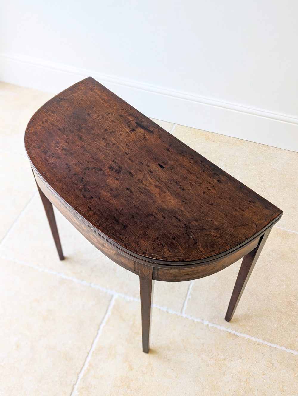 Antique Georgian Plum Pudding Mahogany Fold-Over Tea Table c.1790 View II