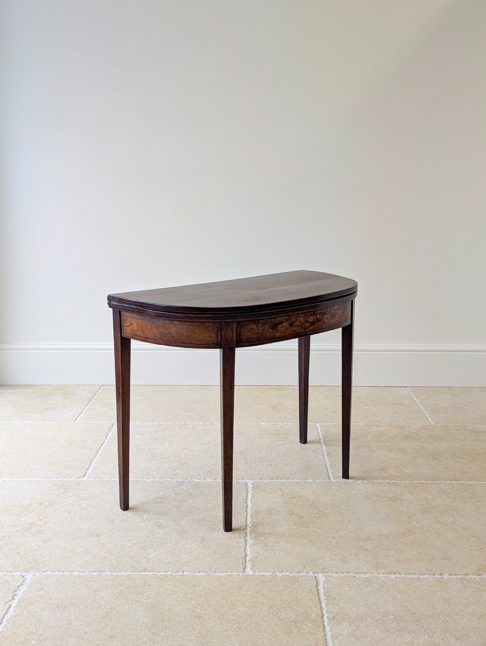 Antique Georgian Plum Pudding Mahogany Fold-Over Tea Table c.1790 View IX