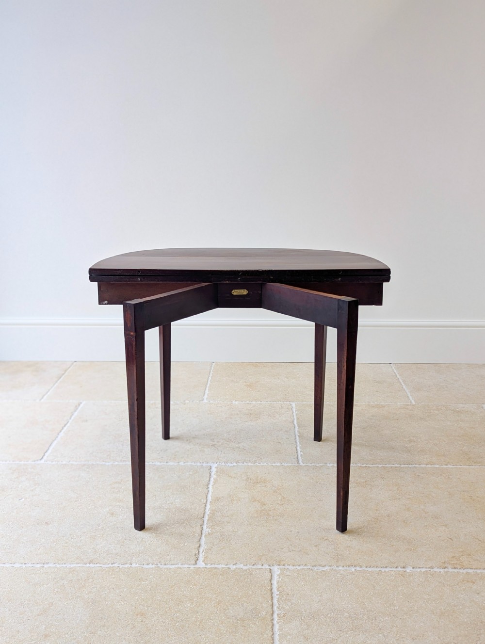 Antique Georgian Plum Pudding Mahogany Fold-Over Tea Table c.1790 View X