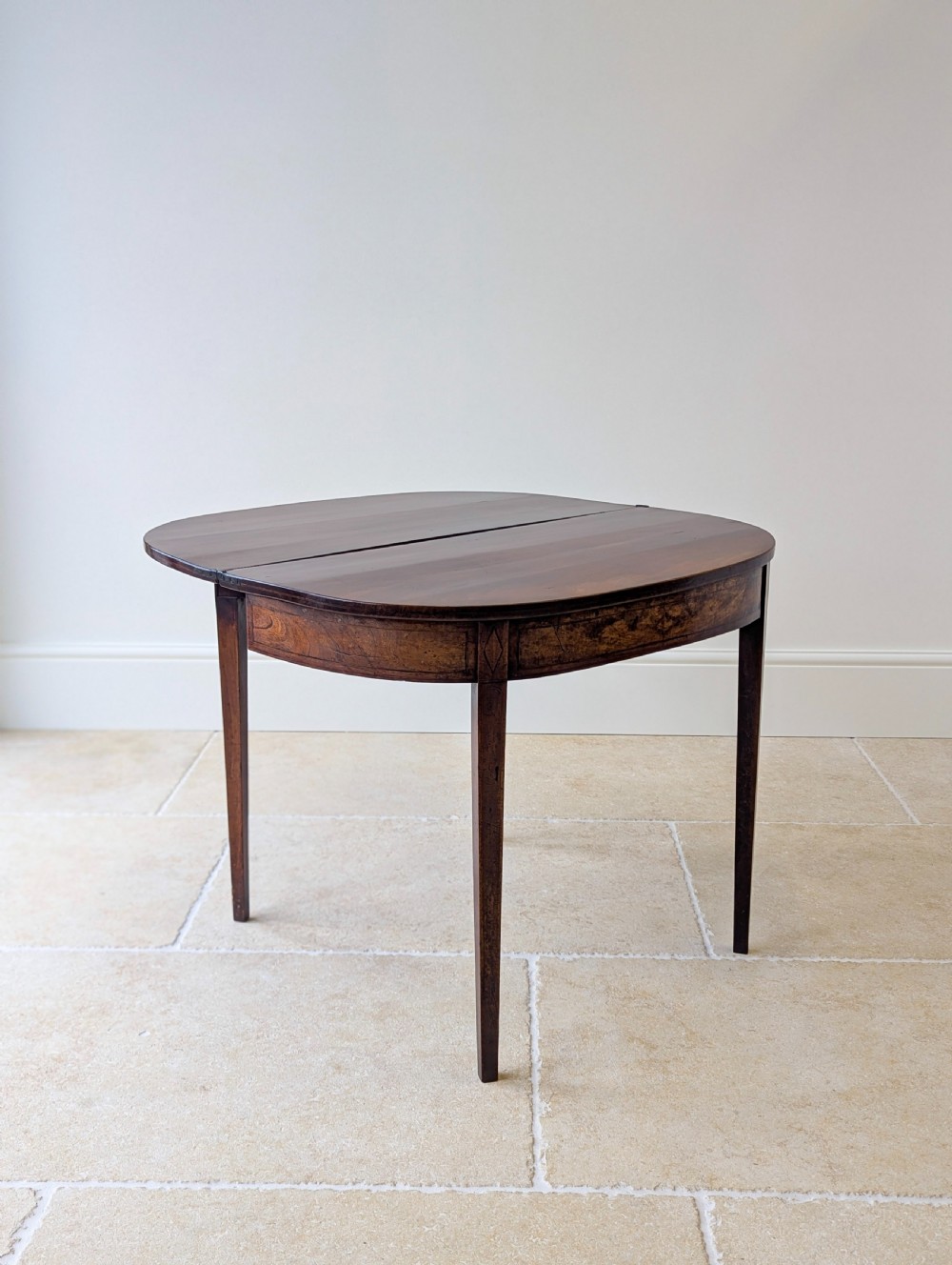 Antique Georgian Plum Pudding Mahogany Fold-Over Tea Table c.1790 View XI