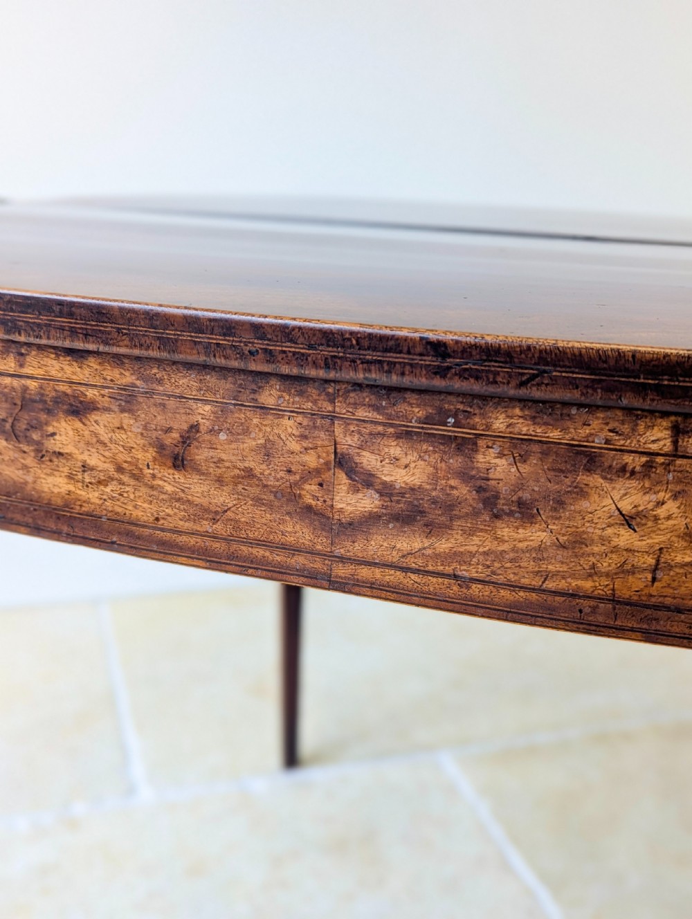 Antique Georgian Plum Pudding Mahogany Fold-Over Tea Table c.1790 View XIII
