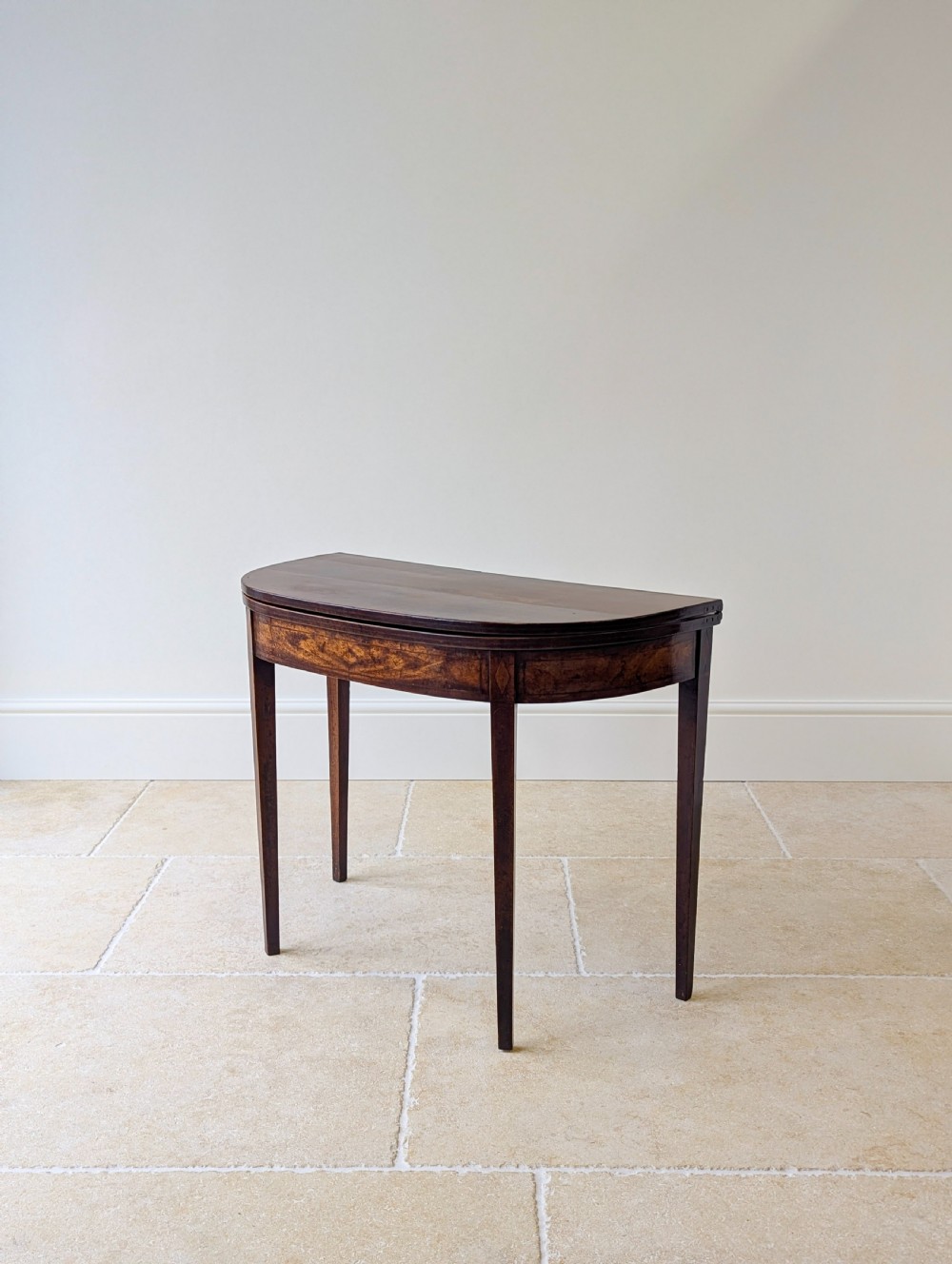 Antique Georgian Plum Pudding Mahogany Fold-Over Tea Table c.1790 View XIV