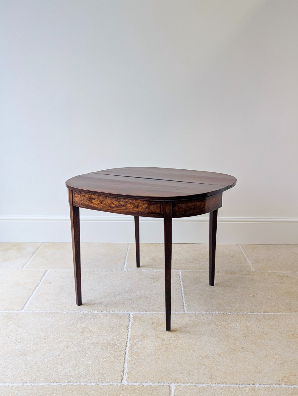 Antique Georgian Plum Pudding Mahogany Fold-Over Tea Table c.1790 View XV