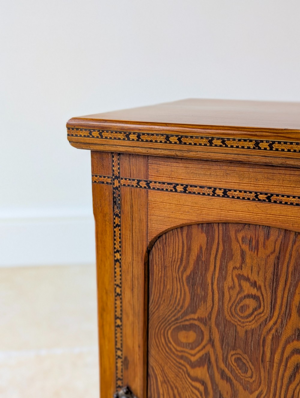 Antique Victorian Aesthetic Movement Pitch Pine Bedside Cabinet c.1890 View II