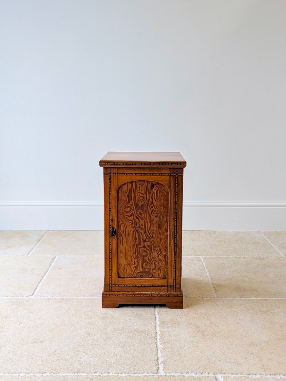 Antique Victorian Aesthetic Movement Pitch Pine Bedside Cabinet c.1890 View III
