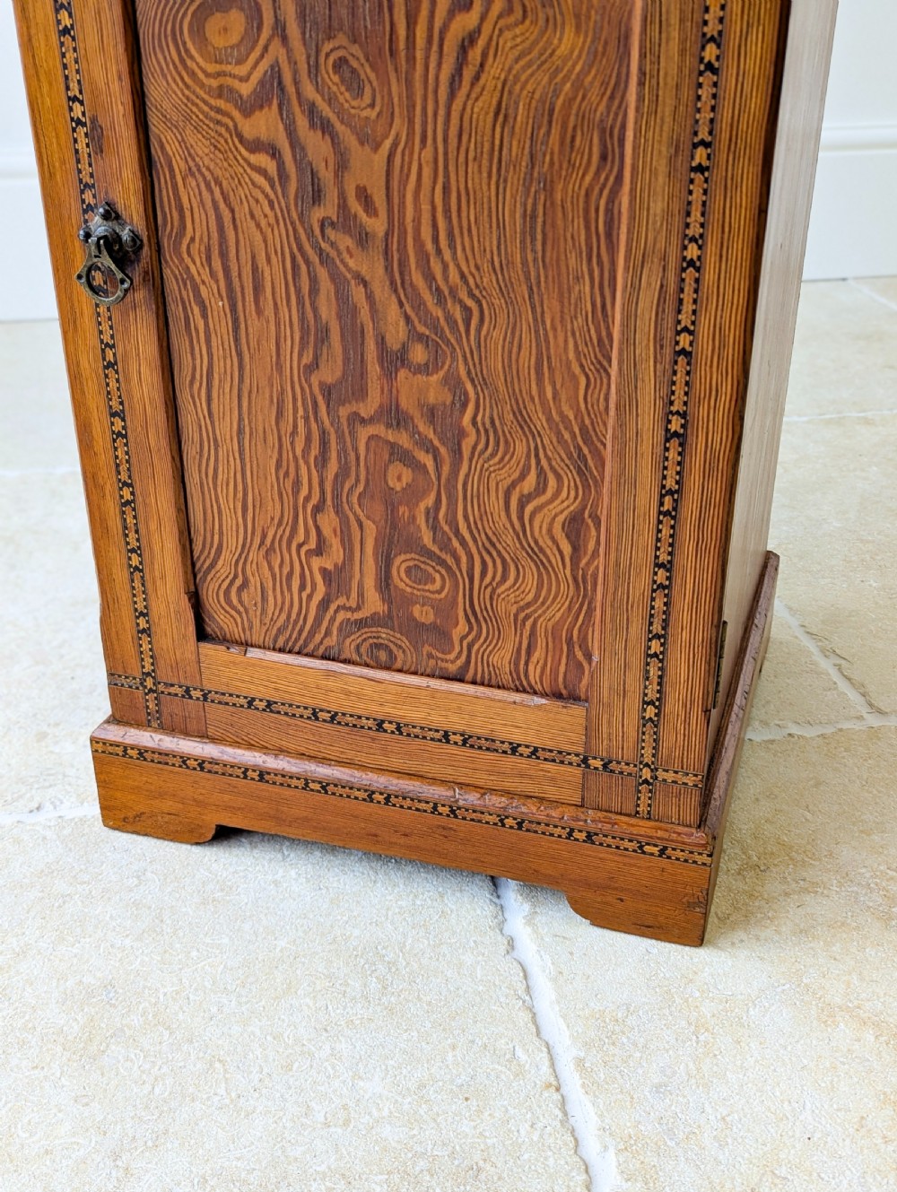 Antique Victorian Aesthetic Movement Pitch Pine Bedside Cabinet c.1890 View IX