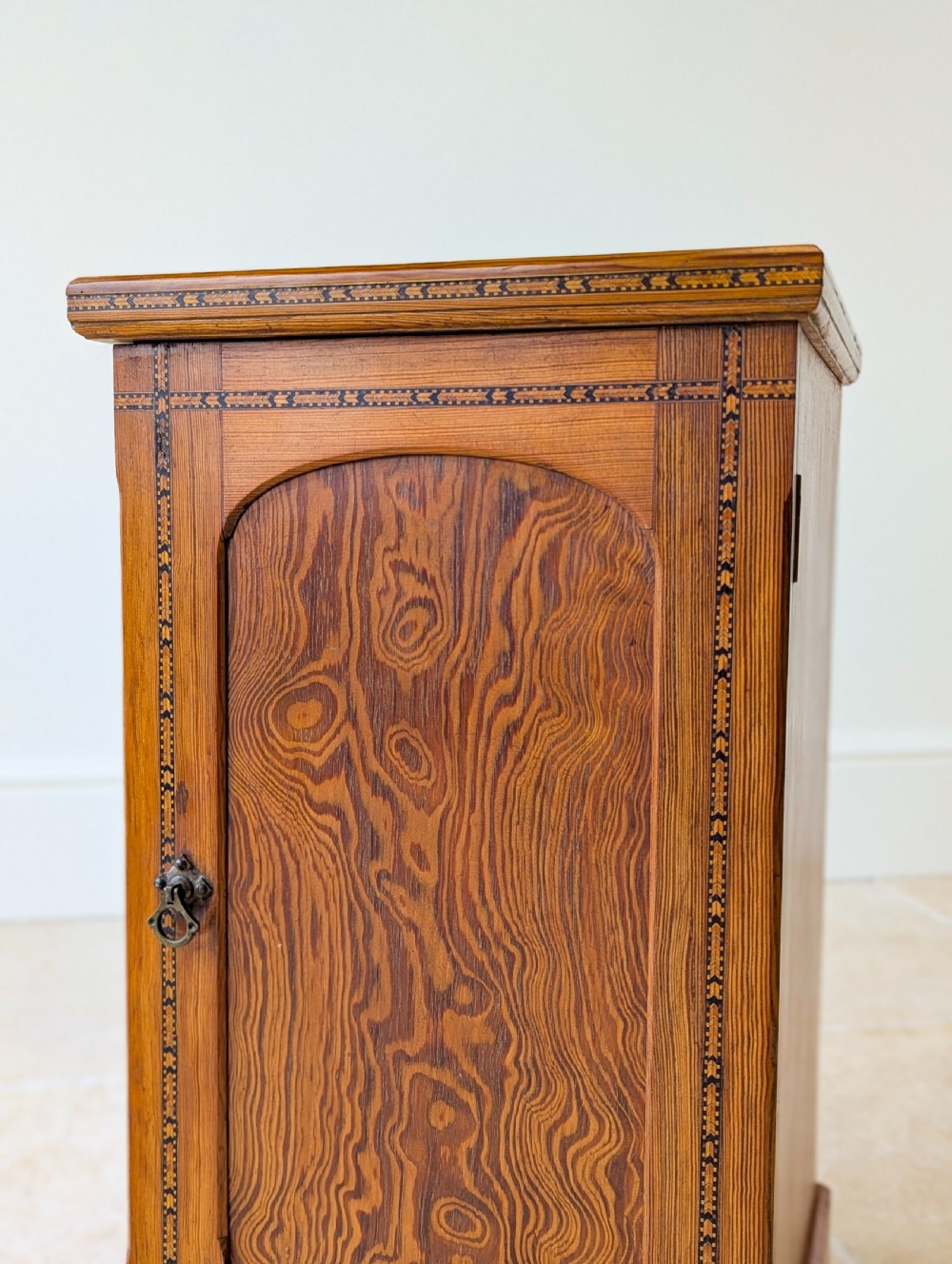 Antique Victorian Aesthetic Movement Pitch Pine Bedside Cabinet c.1890 View X