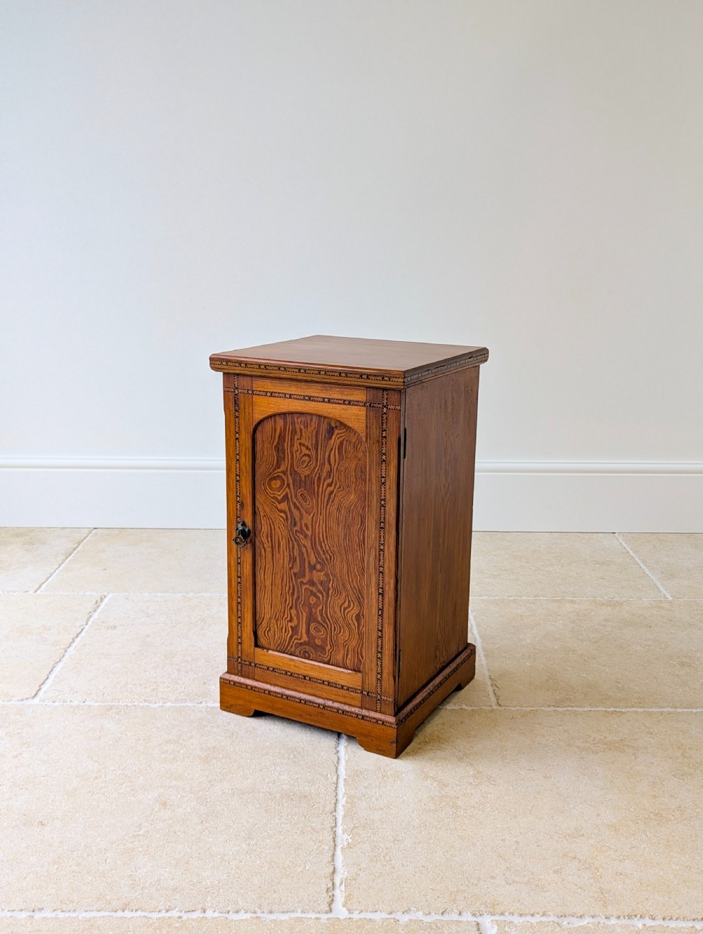 Antique Victorian Aesthetic Movement Pitch Pine Bedside Cabinet c.1890 View XI