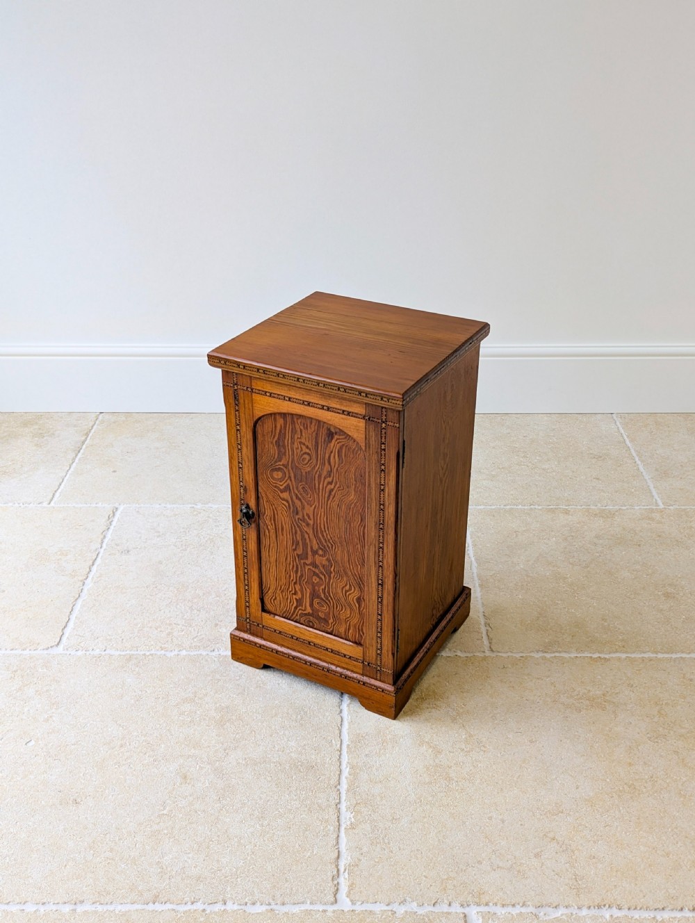 Antique Victorian Aesthetic Movement Pitch Pine Bedside Cabinet c.1890 View XIII