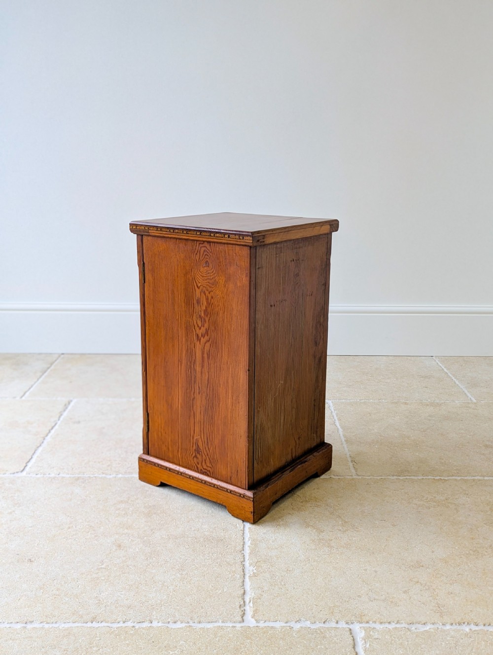 Antique Victorian Aesthetic Movement Pitch Pine Bedside Cabinet c.1890 View XIV