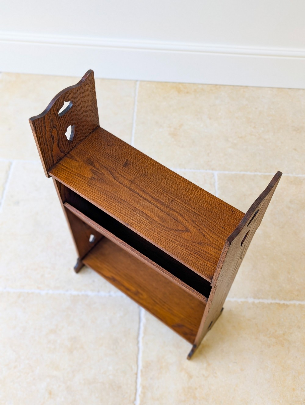 Antique Arts & Crafts Oak Magazine Rack & Book Shelf c.1910 View XII
