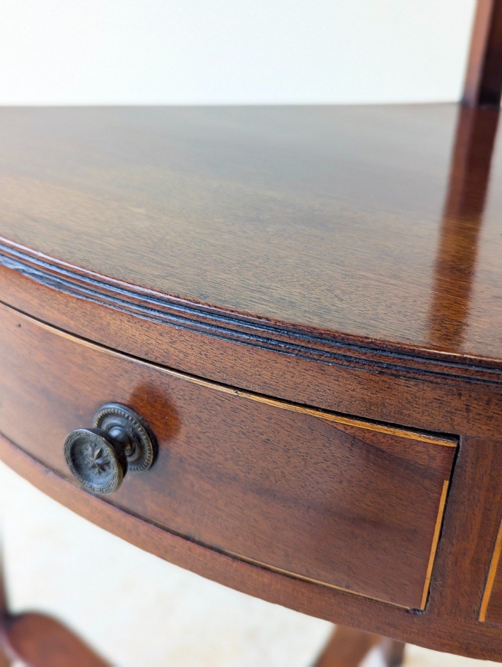 Antique Edwardian Sheraton Revival Mahogany Corner Table c.1900 View V