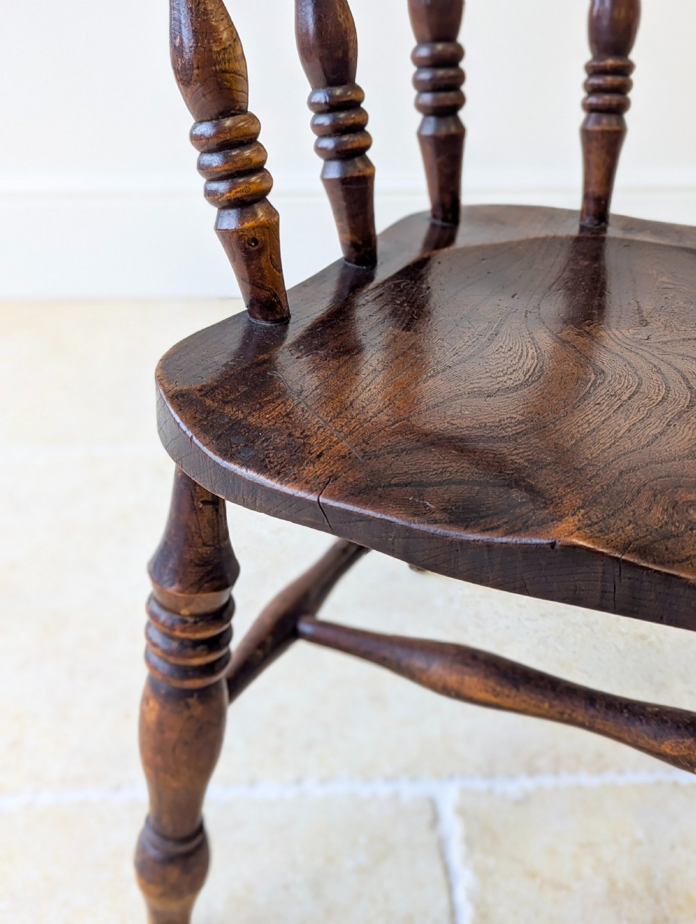 Antique Edwardian Elm & Beech Captain’s Chair c.1910 View VII