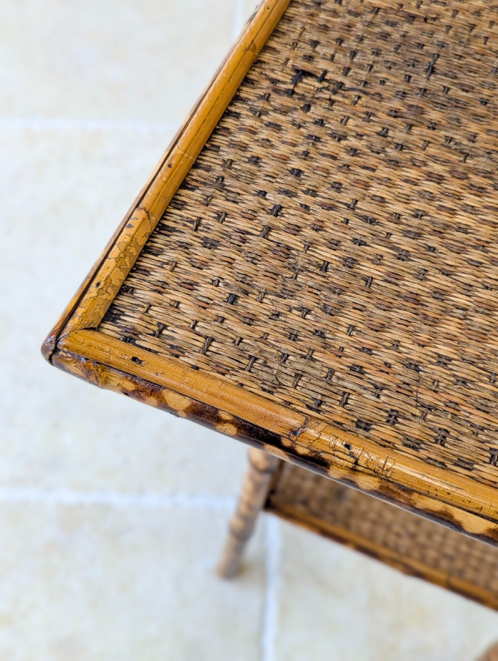 Antique Victorian Bamboo Occasional Table c.1890 View XV