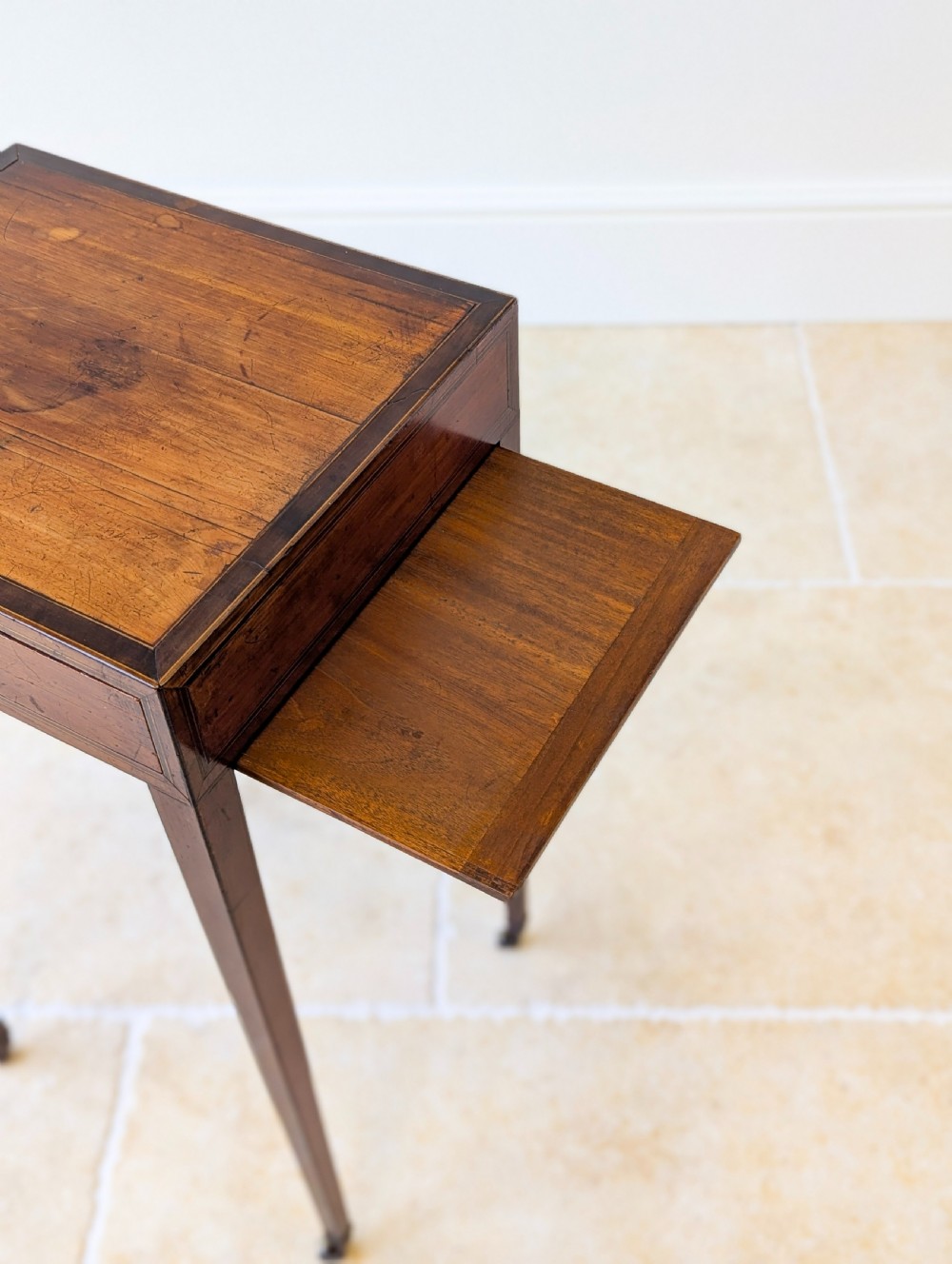 Antique Scottish Regency Satin Birch Table with Lateral Slide c.1810 View VI